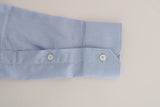 Cavalli Light Blue Cotton Slim Fit Dress Shirt