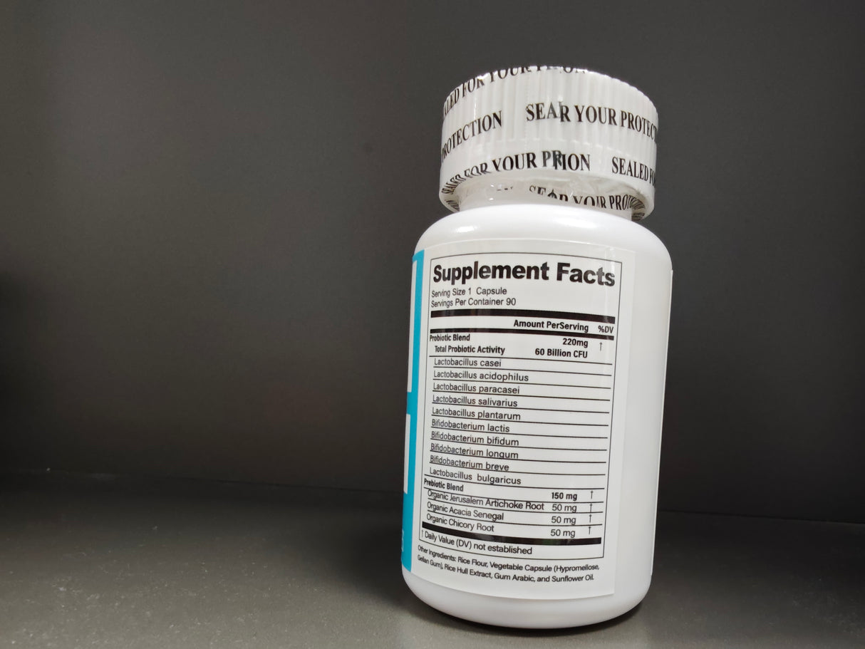 BSYS 60 Billion CFU Probiotic Capsules  Acid-Resistant Stomach-Resistant Formula  Intestinal Delivery Technology  Digestive & Immune Health Support  Daily Gut Wellness Supplement