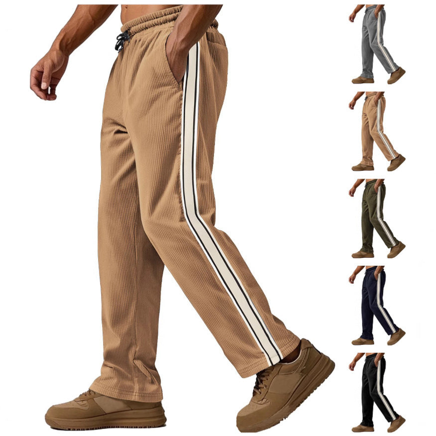 Men's Simplicity Side Stripe Leisure Loose Track Pants