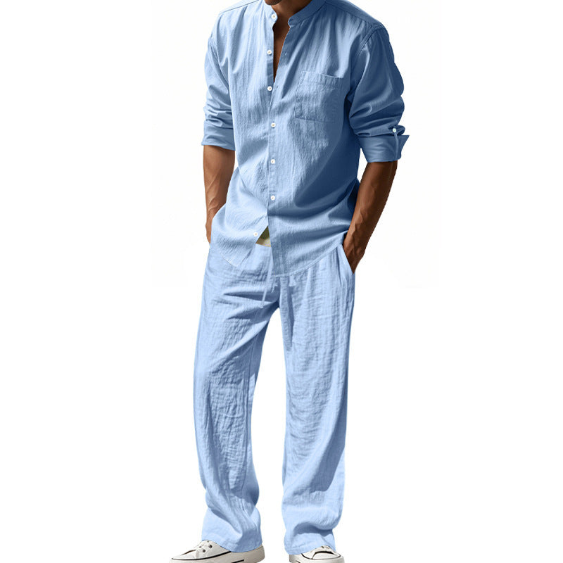 Loose Long-sleeved Trousers Shirt Outfit Men