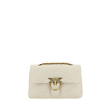 PINKO White Calf Leather Bos Taurus Shoulder Bag