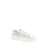 Prada White Calf Leather Bos Taurus Low Top Sneakers