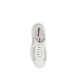 Prada White Calf Leather Bos Taurus Low Top Sneakers