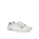 Roberto Cavalli White Leather Low Top Sneakers