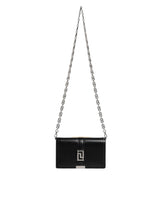 Versace Black Calfskin Leather Chain Strap Shoulder Crossbody Bag