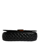 Versace Black Calf Leather Quilted Shoulder Strap Bag