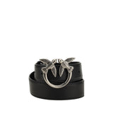 PINKO Black Calf Leather Bos Taurus Regular Belt