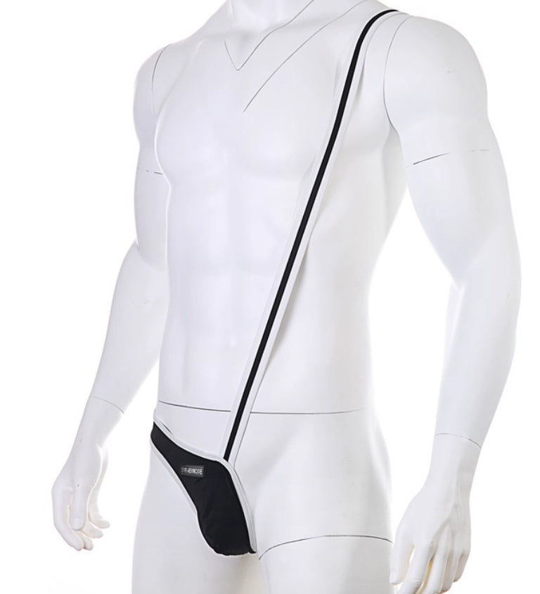 Men's Single Side Opening Of The One-piece Undergarment With A Shoulder Strap