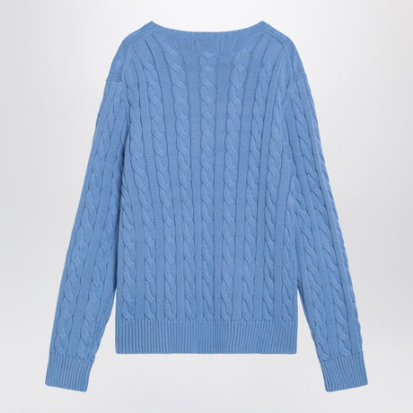 Polo Ralph Lauren Light blue cotton cable-knit jumper