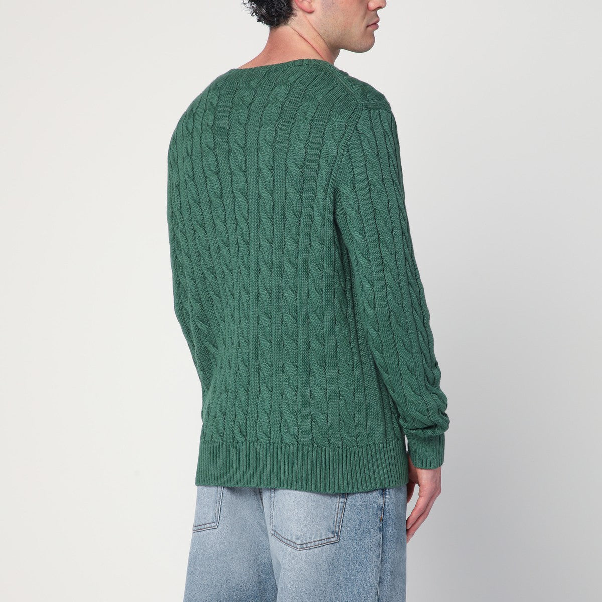 Polo Ralph Lauren Green cotton cable-knit jumper