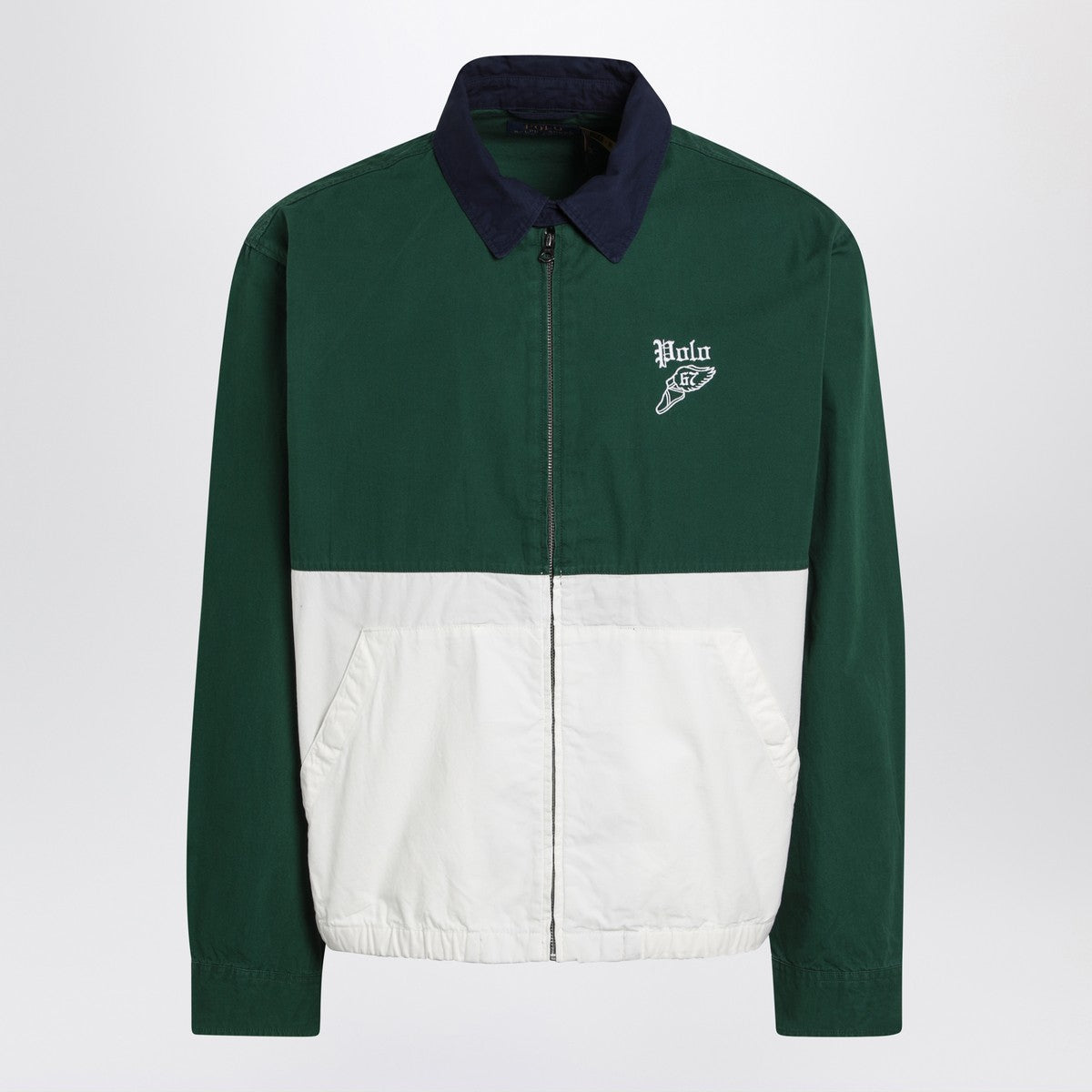 Polo Ralph Lauren Green/white/blue zippered jacket with logo