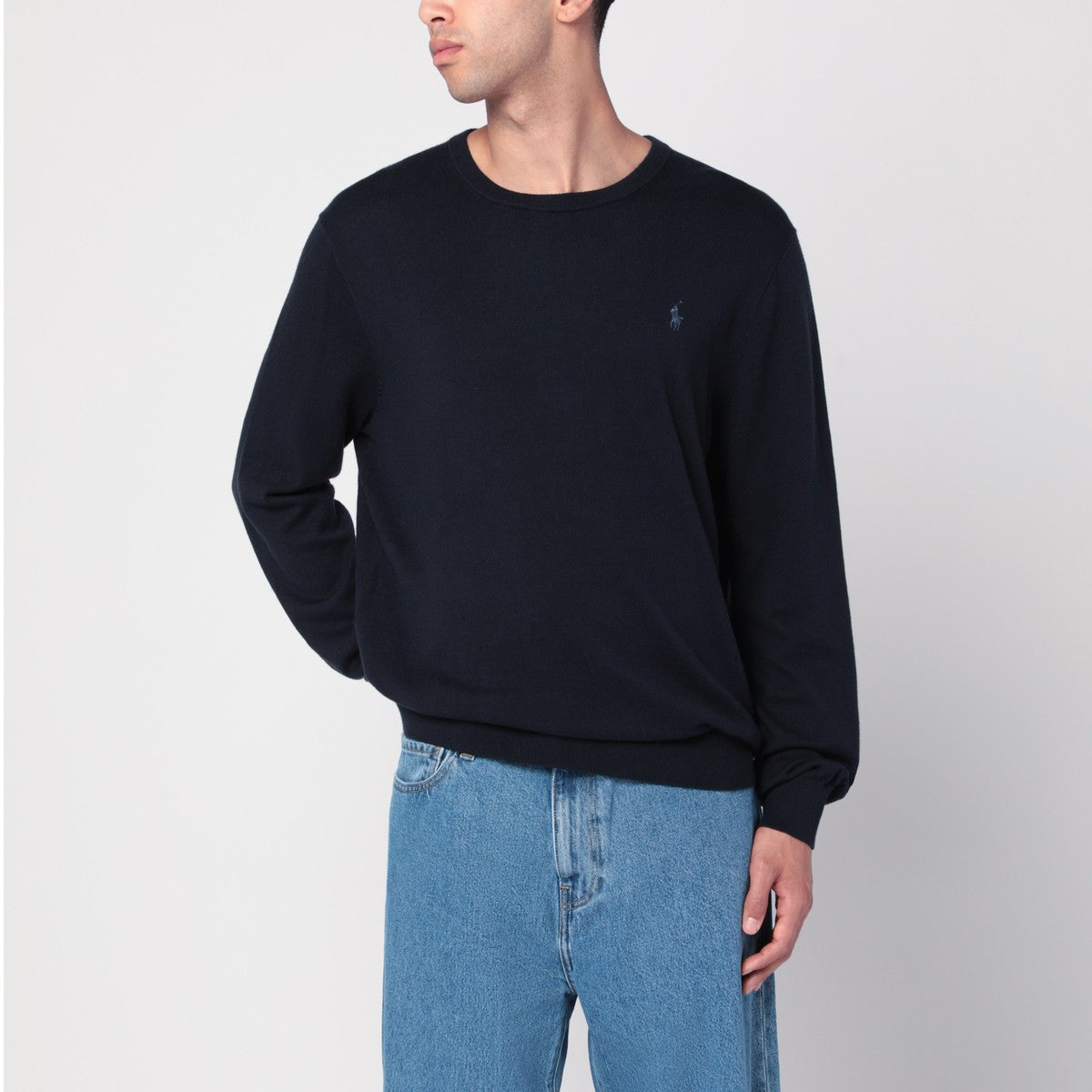 Polo Ralph Lauren Navy blue sweater in cotton and cashmere