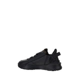 Fendi Black Calf Leather Bos Taurus Athletic Sneakers