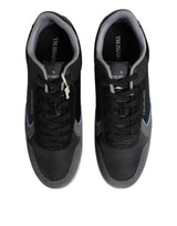 Trussardi Black Gray Lace Up Low Top Casual Sneakers Shoes