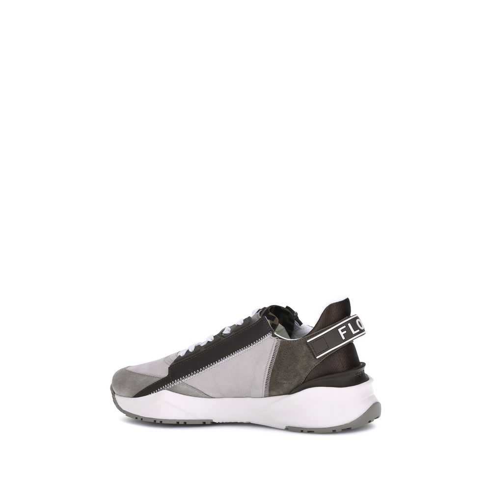 Fendi Beige Calf Leather Bos Taurus Low Top Sneakers