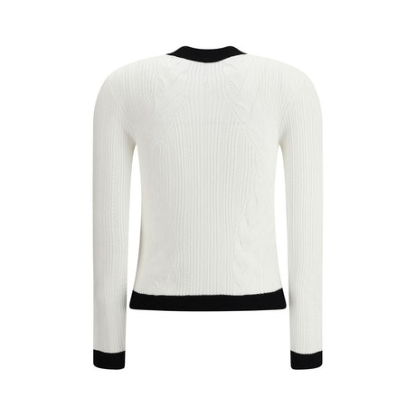 Balmain White Viscose Cardigan