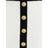 Balmain White Viscose Mini Skirt