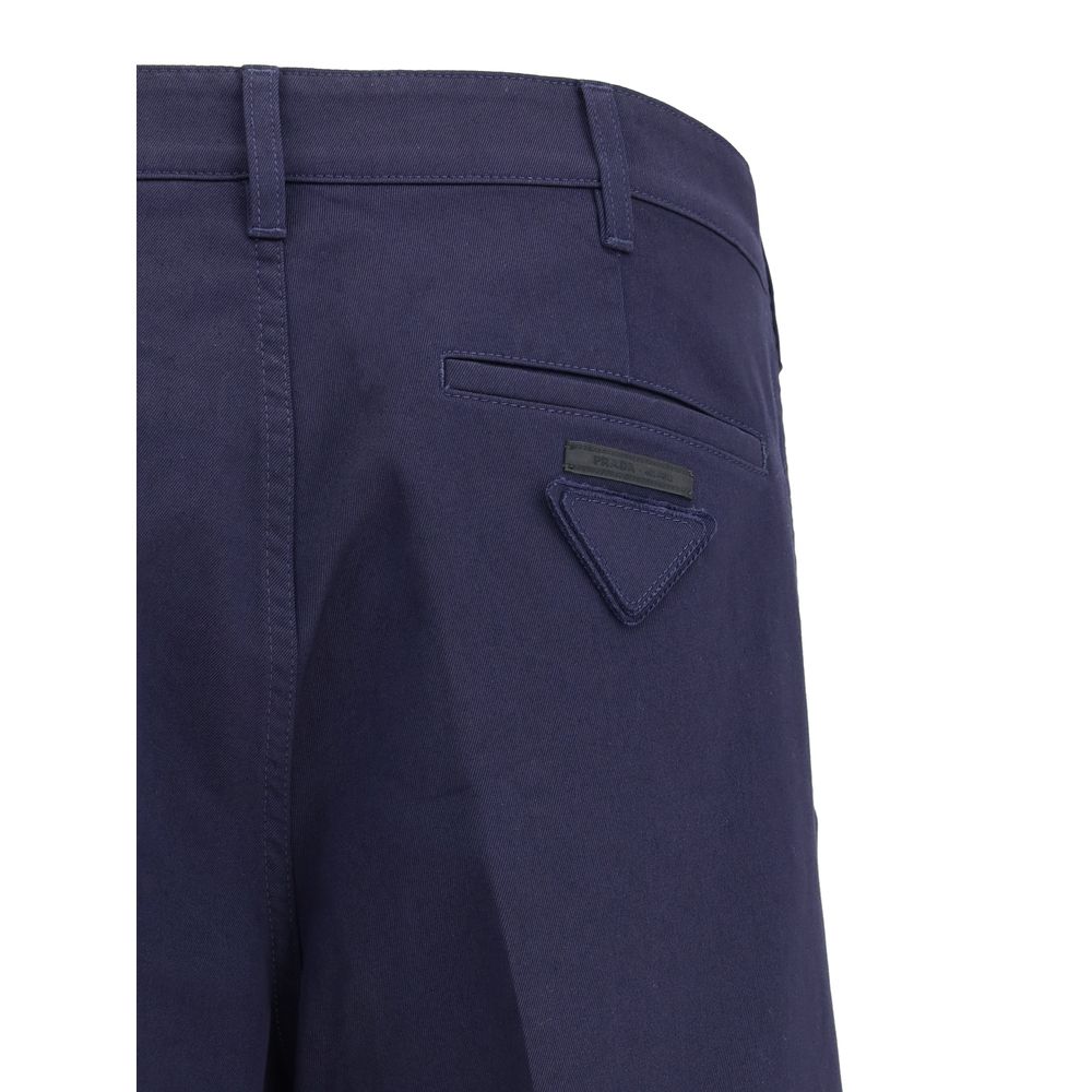 Prada Blue Cotton Chino Pants