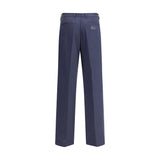 Fendi Blue Cotton Casual Pants