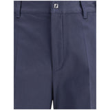Fendi Blue Cotton Casual Pants