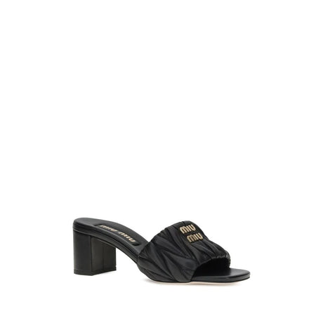 Miu Miu Black Lamb Ovis Aries Aries Stiletto Heel Sandals