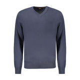 Hugo Boss Blue Cotton Men's Long-Sleeved T-Shirt
