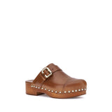 Chloé Brown Calf Leather Bos Taurus Clogs