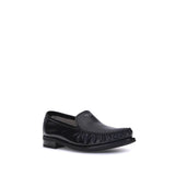 Prada Black Calf Leather Bos Taurus Slip-On Loafers