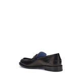 Versace Black Calf Leather Bos Taurus Slip-On Loafers