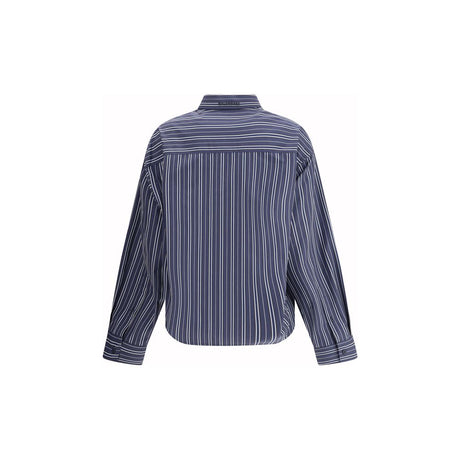 Balenciaga Blue Cotton Pattern Shirt