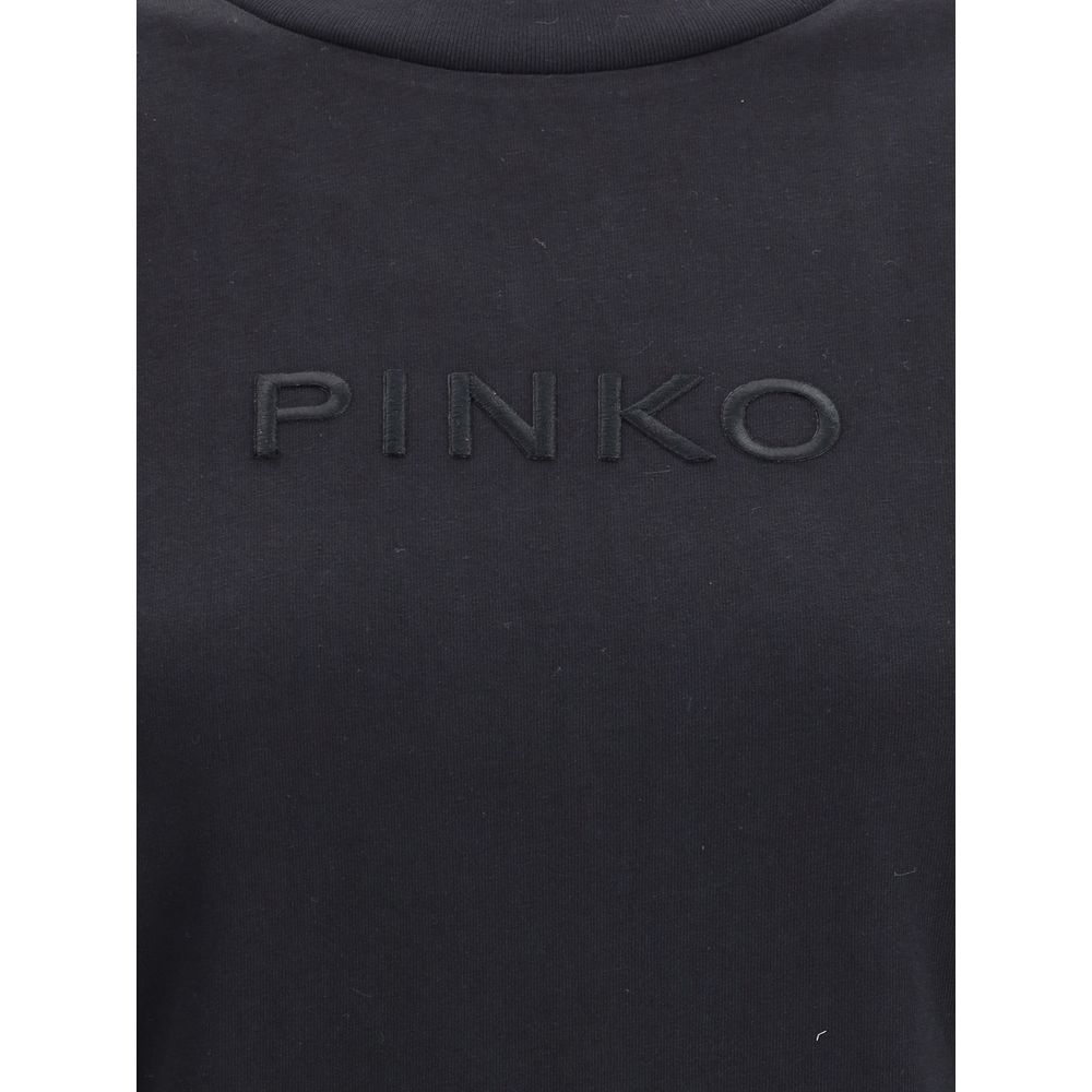 PINKO Black Cotton T-Shirt
