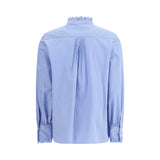 Valentino Blue Cotton Pattern Shirt