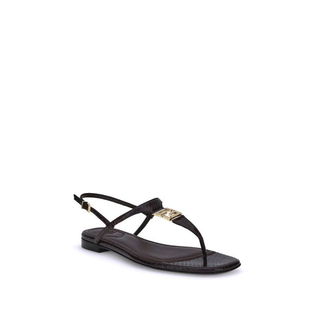 Fendi Multicolor Calf Leather Bos Taurus Flat Sandals