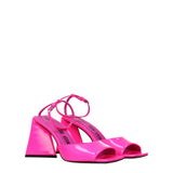 The Attico Pink Leather Stiletto Heel Sandals