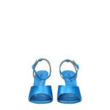 Off-White Blue Satin Stiletto Heel Sandals