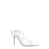 The Attico White Leather Stiletto Heel Sandals