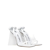 The Attico White Leather Stiletto Heel Sandals