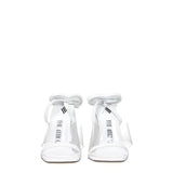 The Attico White Leather Stiletto Heel Sandals