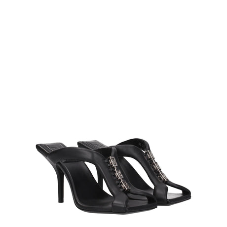 Givenchy Black Leather Stiletto Heel Sandals