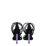 The Attico Black Fabric Stiletto Heel Sandals