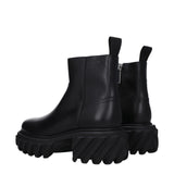 Off-White Black Leather Ankle Boots