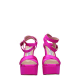 Jimmy Choo Pink Satin Platform Sandals