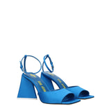 The Attico Blue Satin Stiletto Heel Sandals