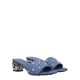 Givenchy Blue Fabric Flat Sandals