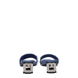 Givenchy Blue Fabric Flat Sandals