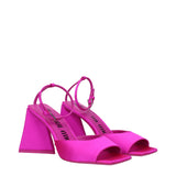 The Attico Pink Satin Stiletto Heel Sandals