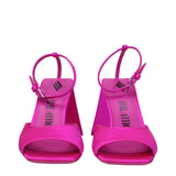 The Attico Pink Satin Stiletto Heel Sandals