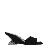 The Attico Black Leather Platform Sandals