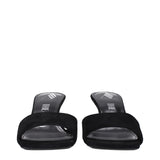 The Attico Black Leather Platform Sandals