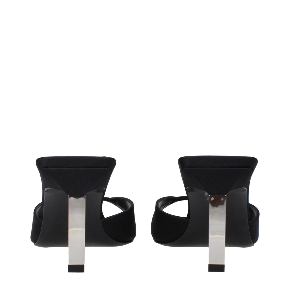 The Attico Black Satin Stiletto Heel Sandals